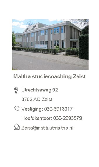 Adres vestiging Maltha studiecoaching Zeist